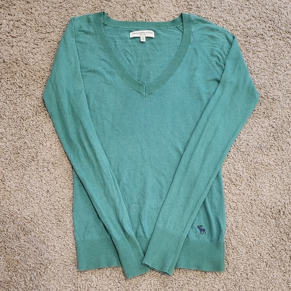 Teal V-Neck Sweater